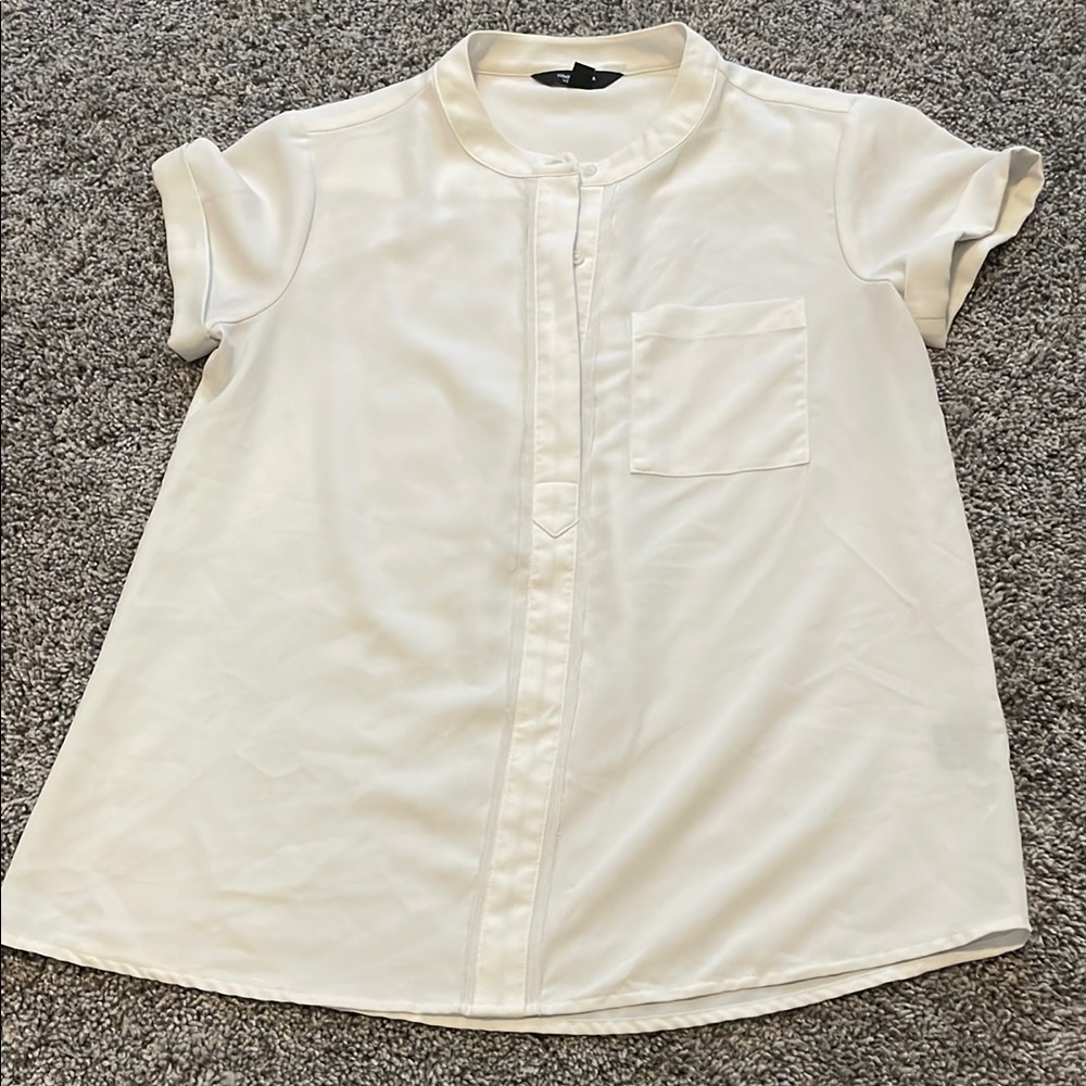 Simply Vera Vera wang White Short Sleeve Blouse petit small